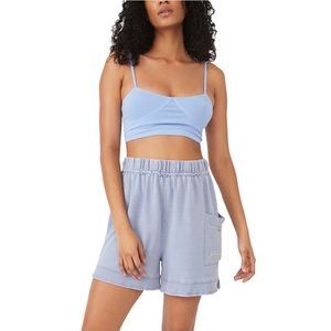 Free People Cozy Girl Shorts Light Blue